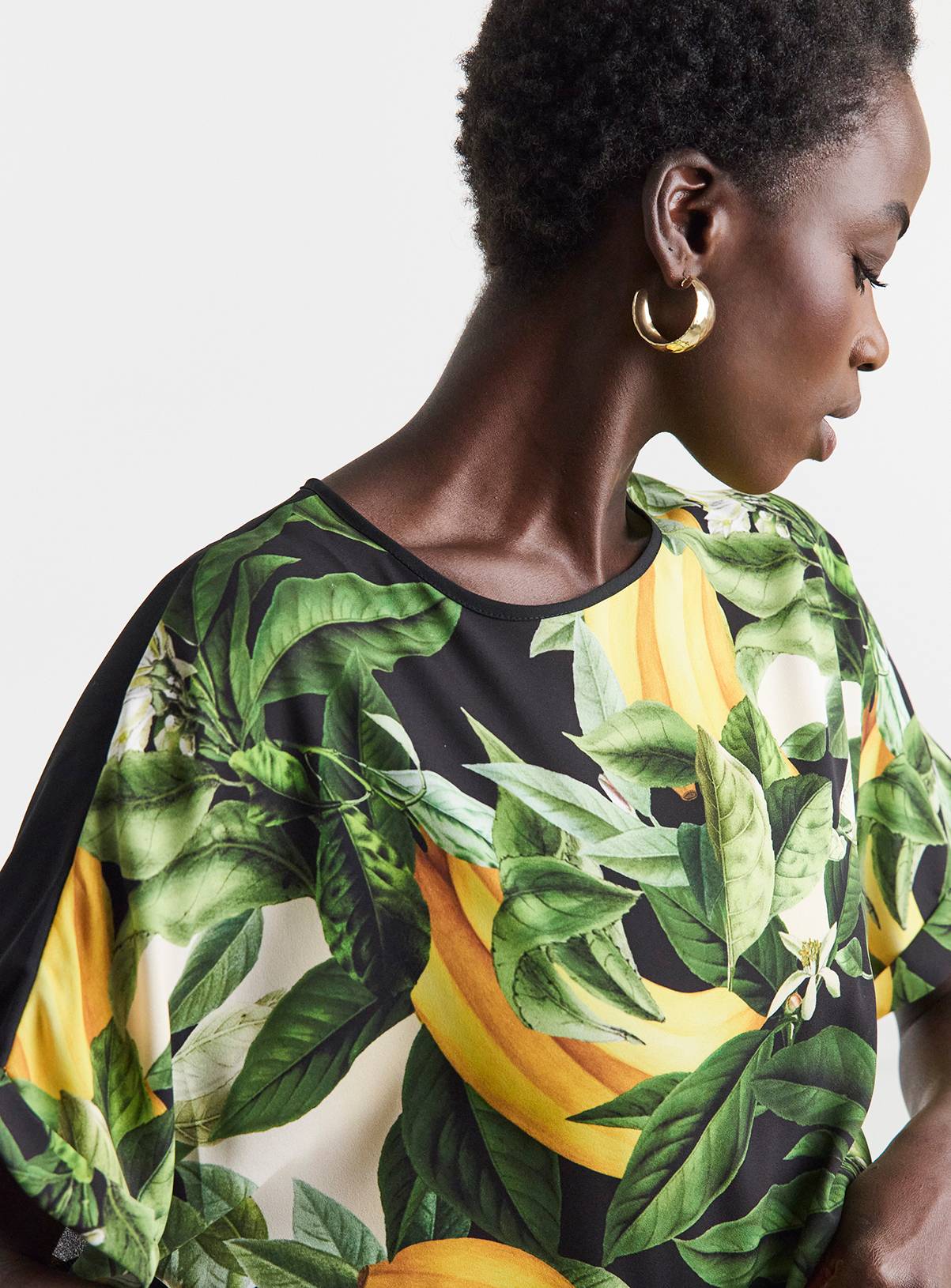 JD WILLIAMS Short Sleeve Boxy Top Tropical 28 - Image 2